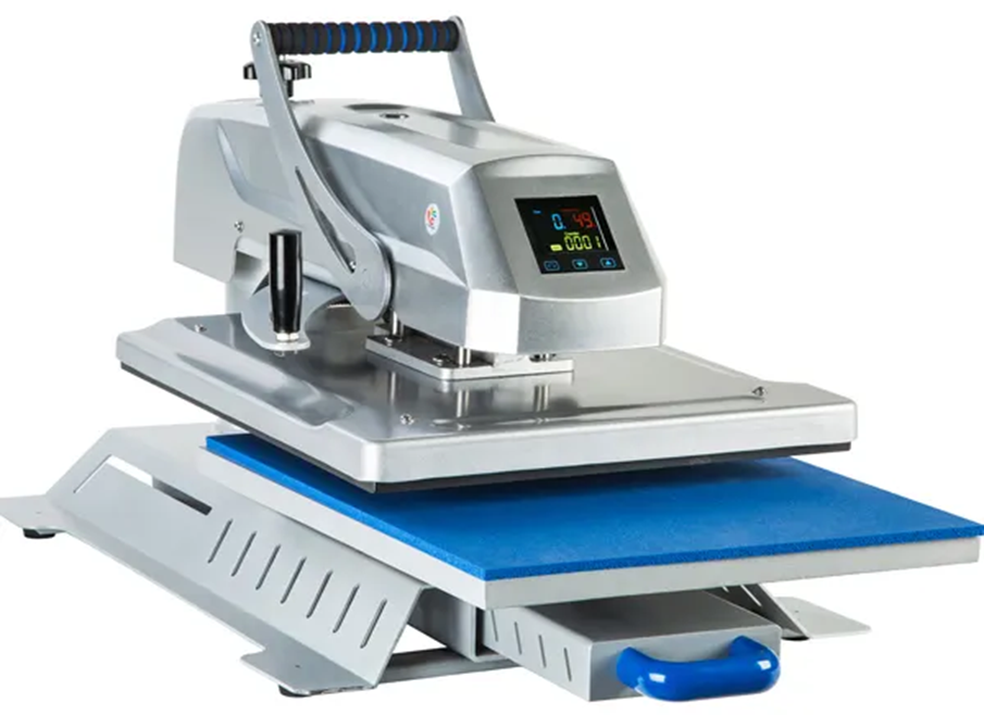 Swing-away slide out sublimation heat press machine