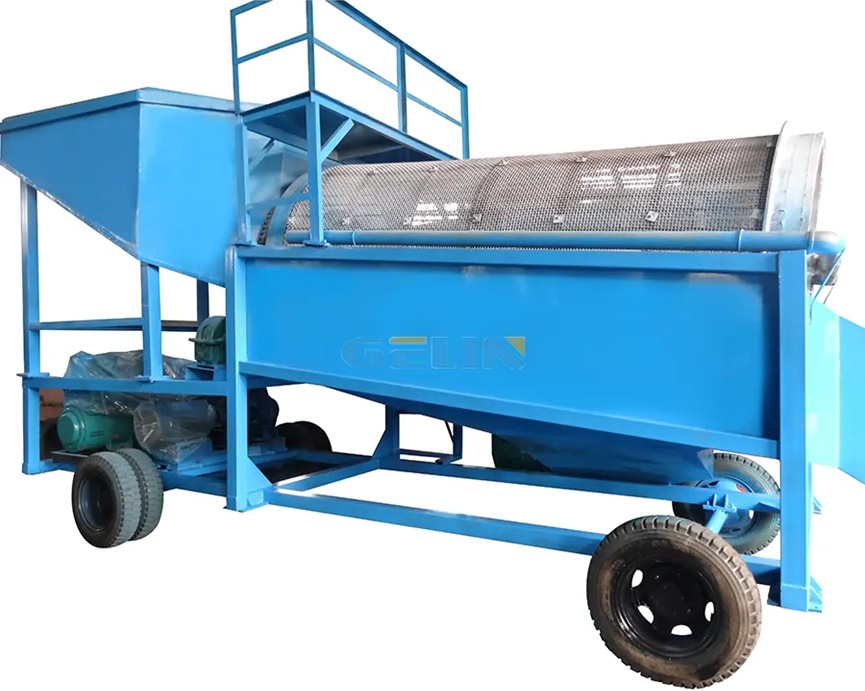 Small mobile gold mining trommel washer machine