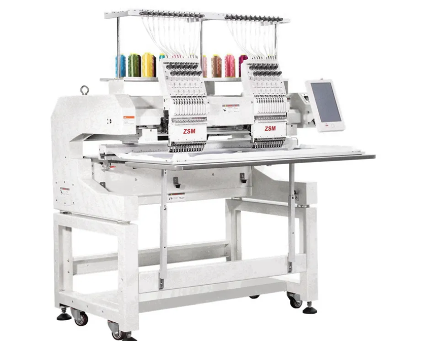 Double head flat embroidery machine