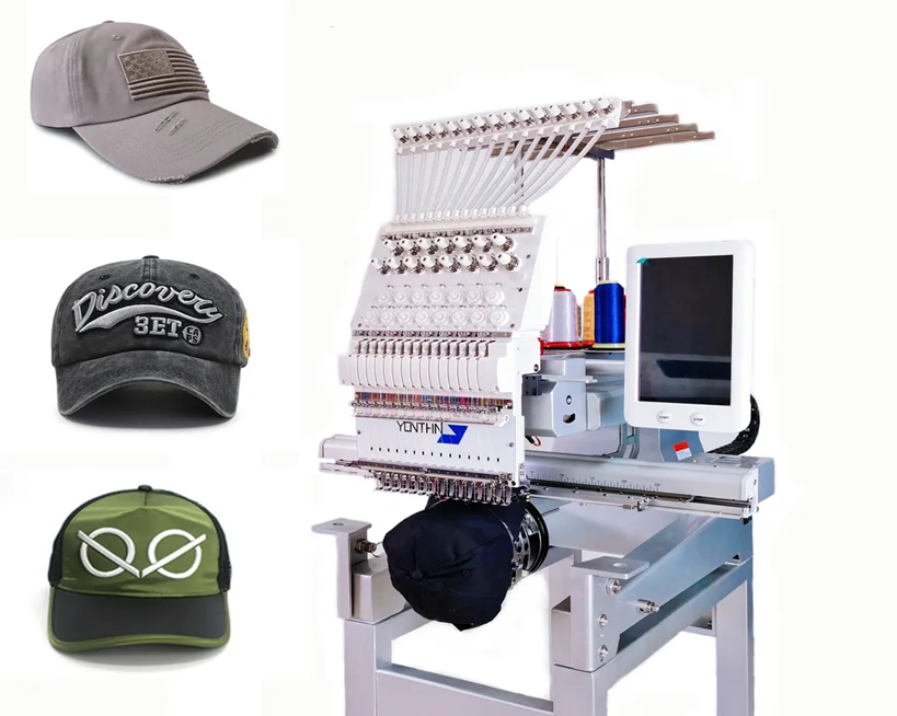 Computerized embroidery logo, t-shirt and cap machine for home use