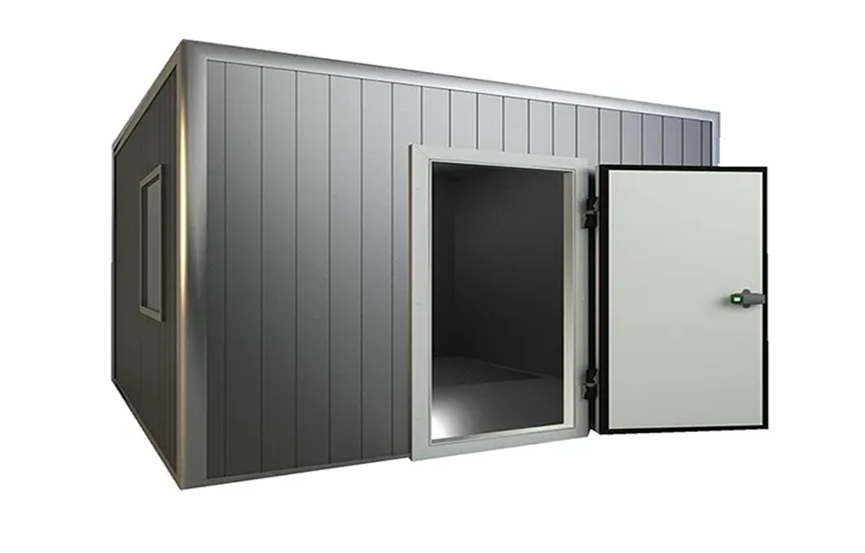 A commercial walk-in freezer