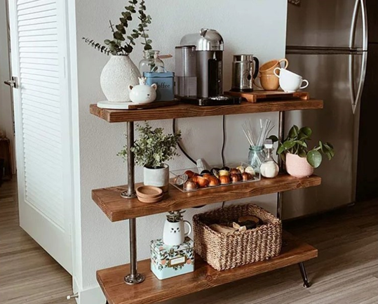 3-tiered rustic coffee stand