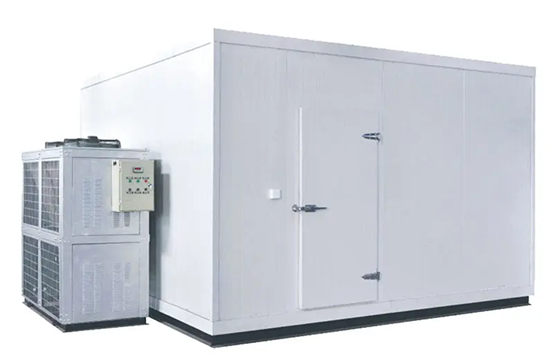 A commercial walk-in cooler