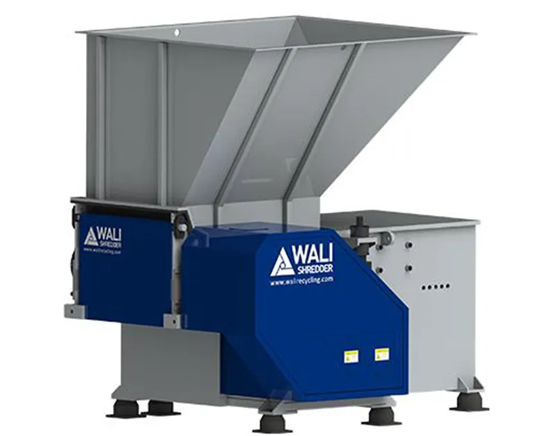 A plastic waste shredder machine