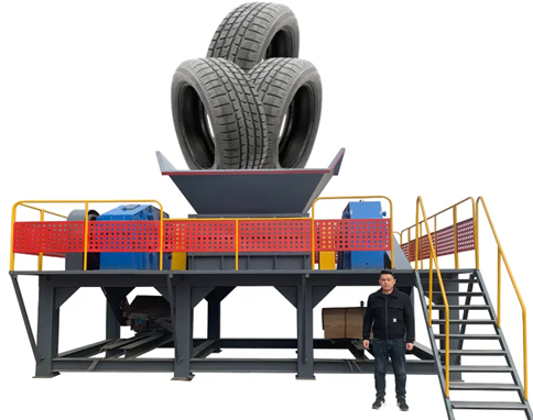 Used rubber tyre-shredding recycling machine