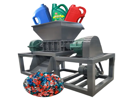 Waste plastic bottle twin shaft shredder
