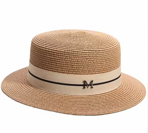  Striped Woven Paper Straw Hat